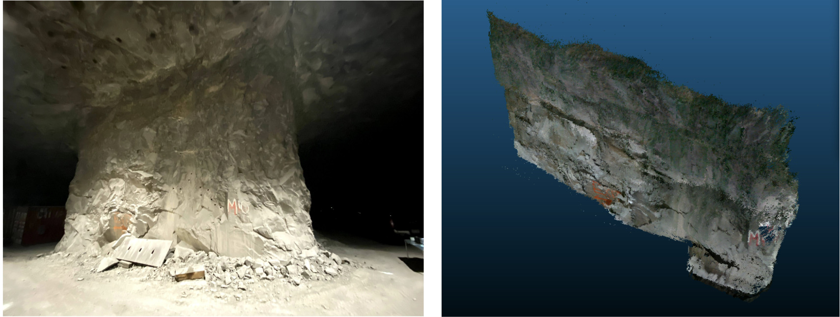 3D point cloud map of mine pillar